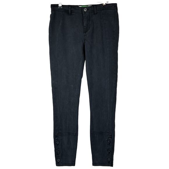 Anthropologie Pants - Anthropologie Pants Women Size 25 Dark Gray Lyocell Cotton Ribbed Button Cuffed